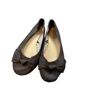 Soft Style By Solemates Women's Black Ballet Flats With Bow Accent Size 6